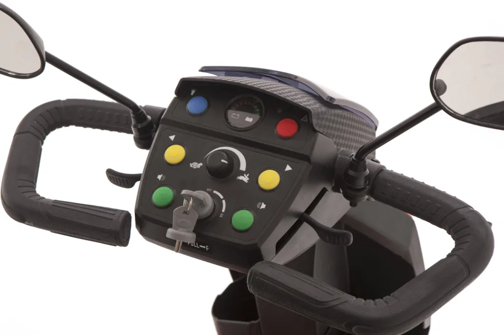 Close up of the Vogue XL mobility scooter control panel