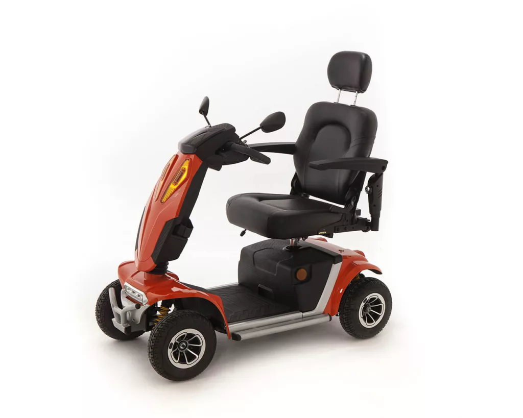 an orange vogue XL mobility scooter