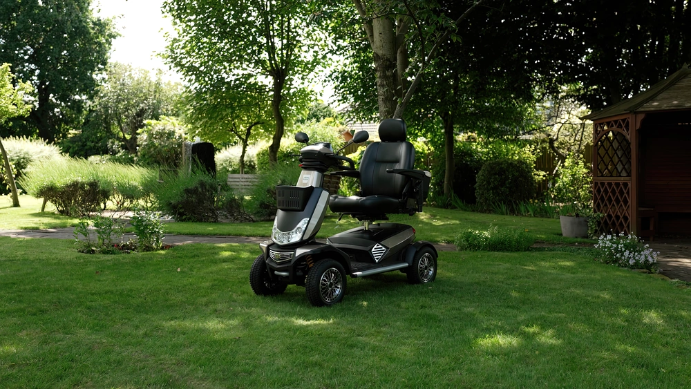 Strom Mobility Scooter in a garden