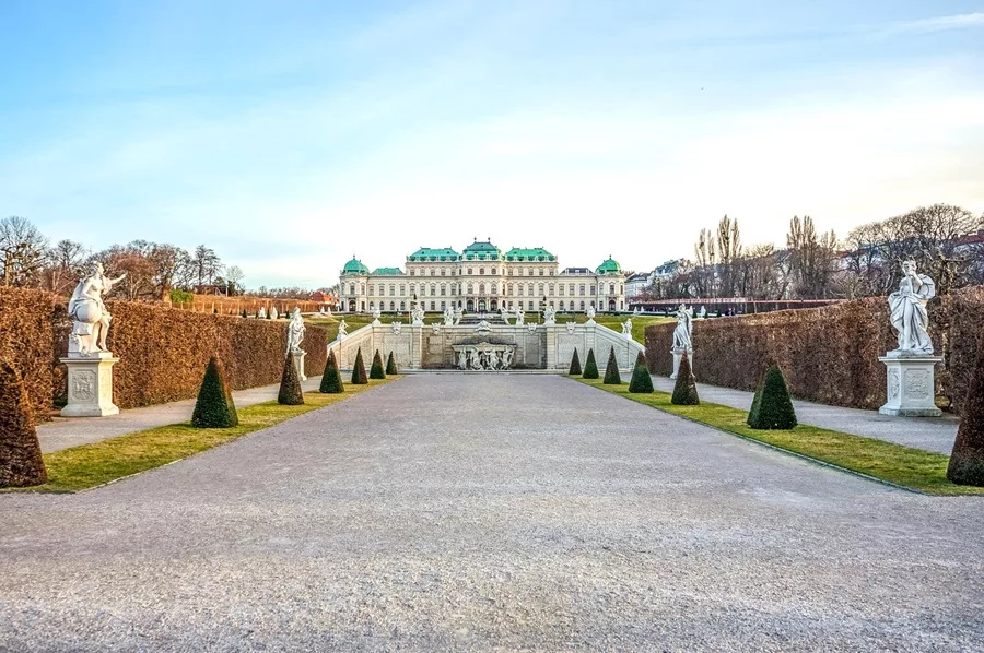 View of the Belvedere Palace in Vienna