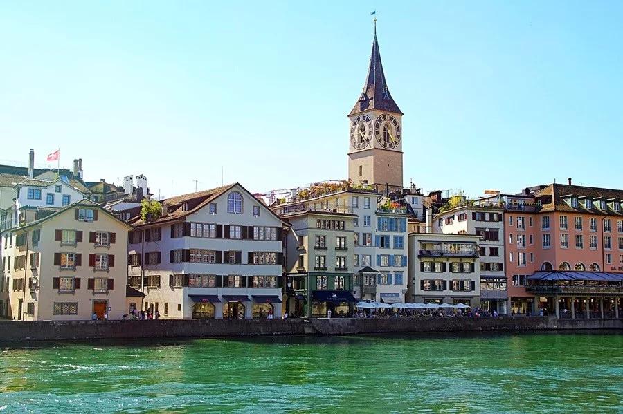 View of Zurich along the river