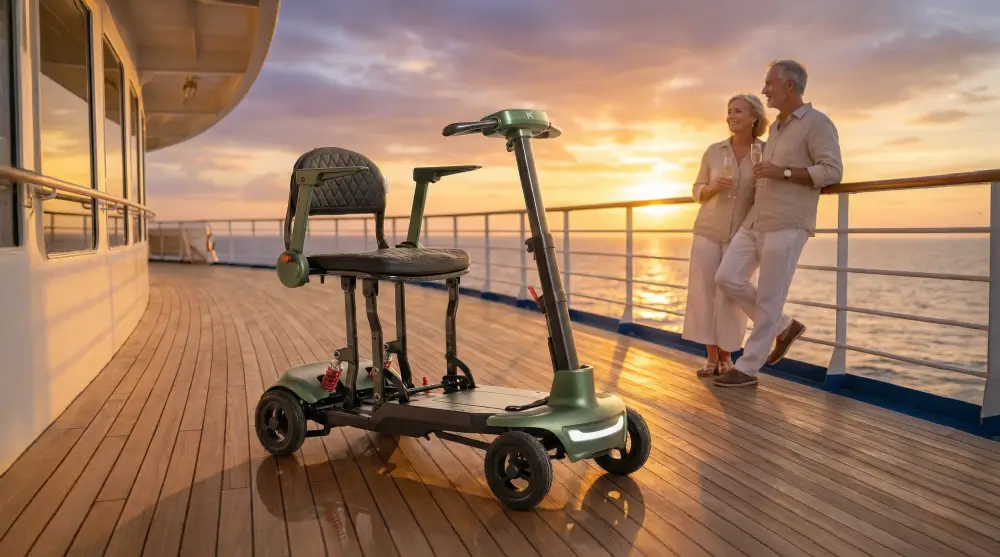 Folding mobility scooters